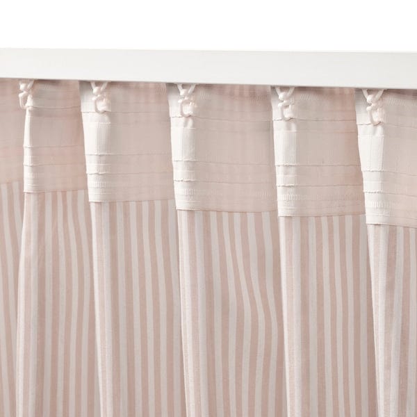 Ikea BYMOTT Curtains, 1 pair - white/beige striped 120x300 cm , 120x300 cm