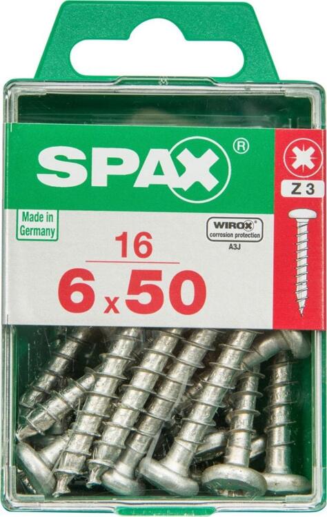 GALVANIZED POZI SCREWS 6X50 M 16 PCS