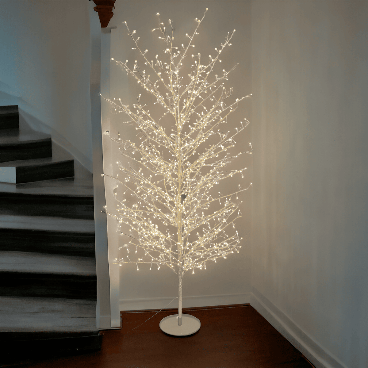 Albero luminoso tiglio champagne luce bianca 1120 micro led h220 cm