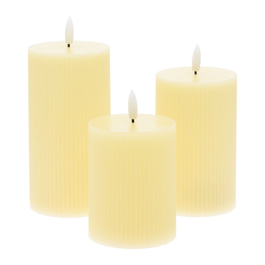 Bricocenter SET 3 IVORY CANDLES DIAM 7.5 CM H10-12.5-15 CM