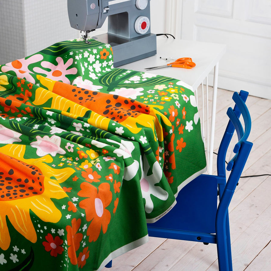CAFEBITRÄDE pre-cut fabric, green/multicolour floral pattern, 150x300 cm