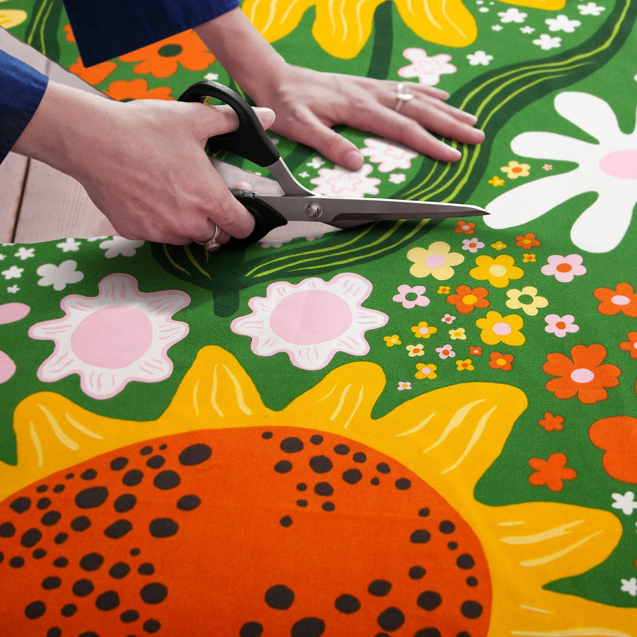 CAFEBITRÄDE pre-cut fabric, green/multicolour floral pattern, 150x300 cm