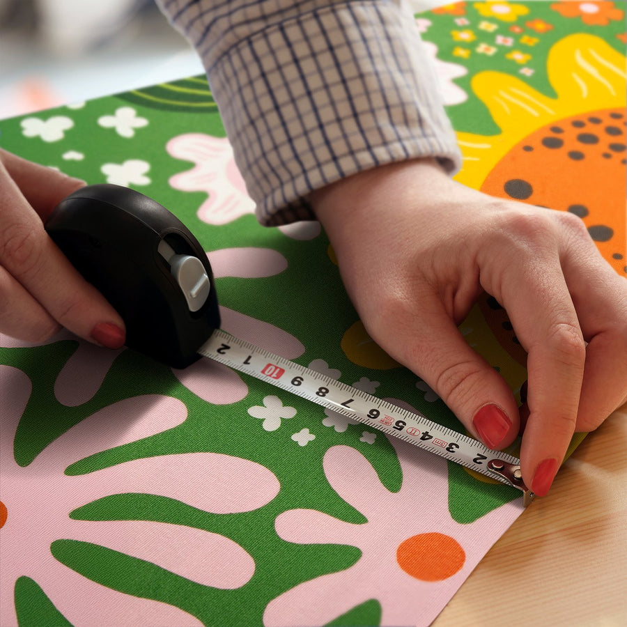 CAFEBITRÄDE pre-cut fabric, green/multicolour floral pattern, 150x300 cm