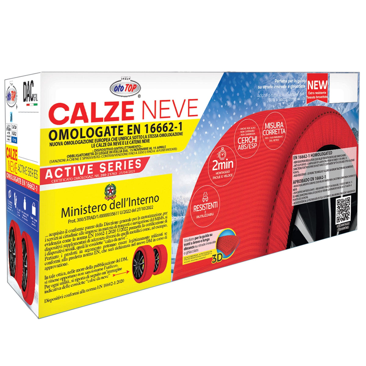 Bricocenter CALZE NEVE ACTIVE SERIES, ROSSE, OMOLOGATE EN 16662-1 MISURA XL