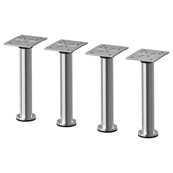 CAPITA leg, stainless steel, 16 cm, 4 pack