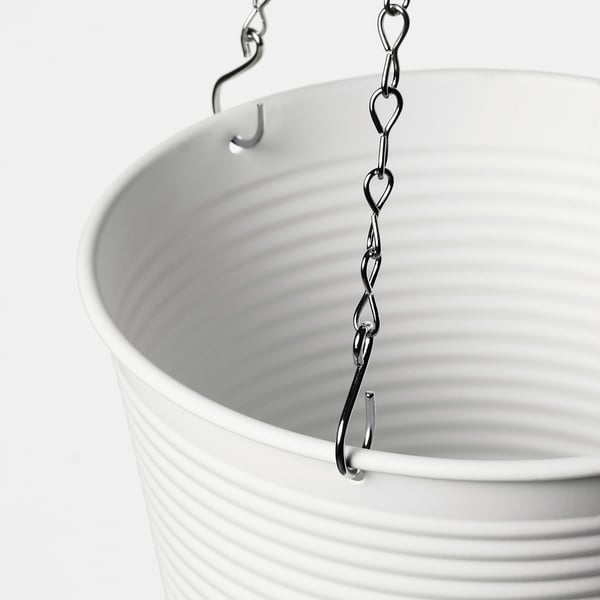 CASHEWÄPPLE hanging planter, in/outdoor white, 15 cm