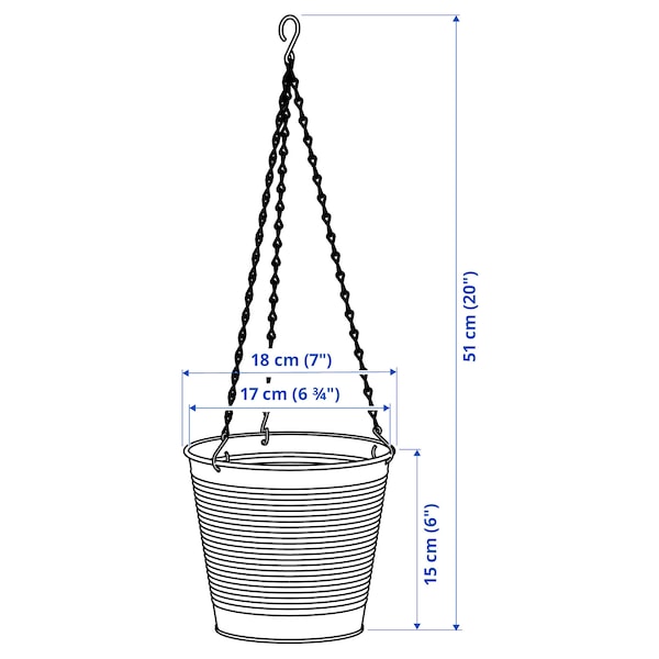 CASHEWÄPPLE - Hanging planter, in/outdoor white, 15 cm