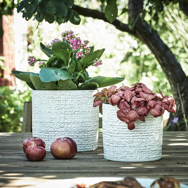 CHIAFRÖN plant pot, in/outdoor white, 12 cm