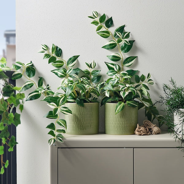 CHIAFRÖN - Plant pot, in/outdoor green, 15 cm