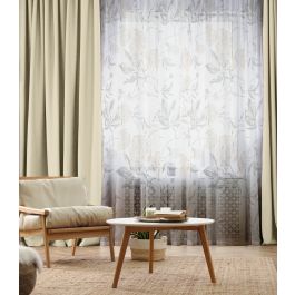 BEIGE AND GREY CHIMERA FILTER CURTAIN 140X290CM WITH CONCEALED HANGING LOOP