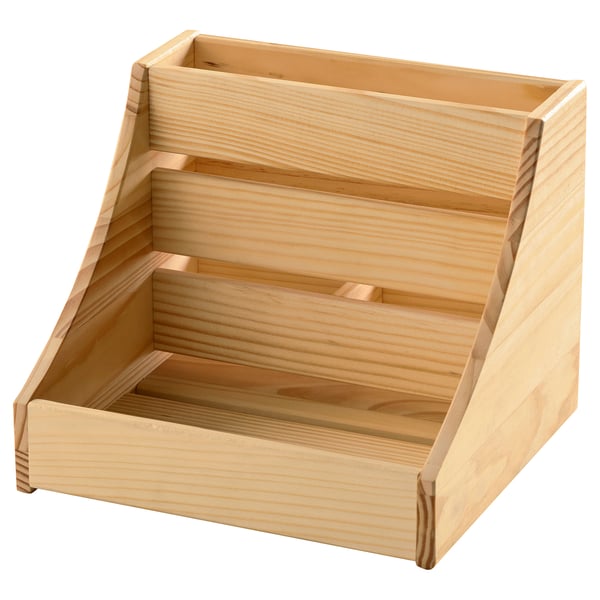 CHOKLADHAJ kitchen countertop organiser, wood, 20x18x16 cm