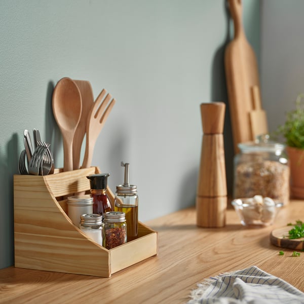 CHOKLADHAJ worktop storage rack, wood, 20x18x16 cm