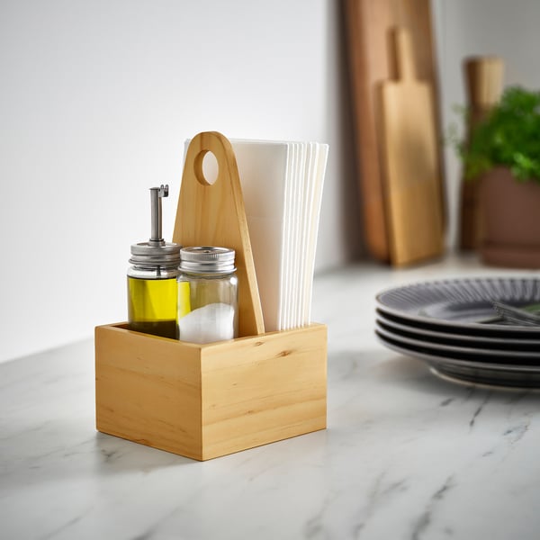 CHOKLADHAJ portable organiser, wood, 12x11 cm
