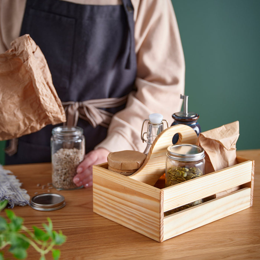 CHOKLADHAJ portable organiser, wood, 25x18 cm