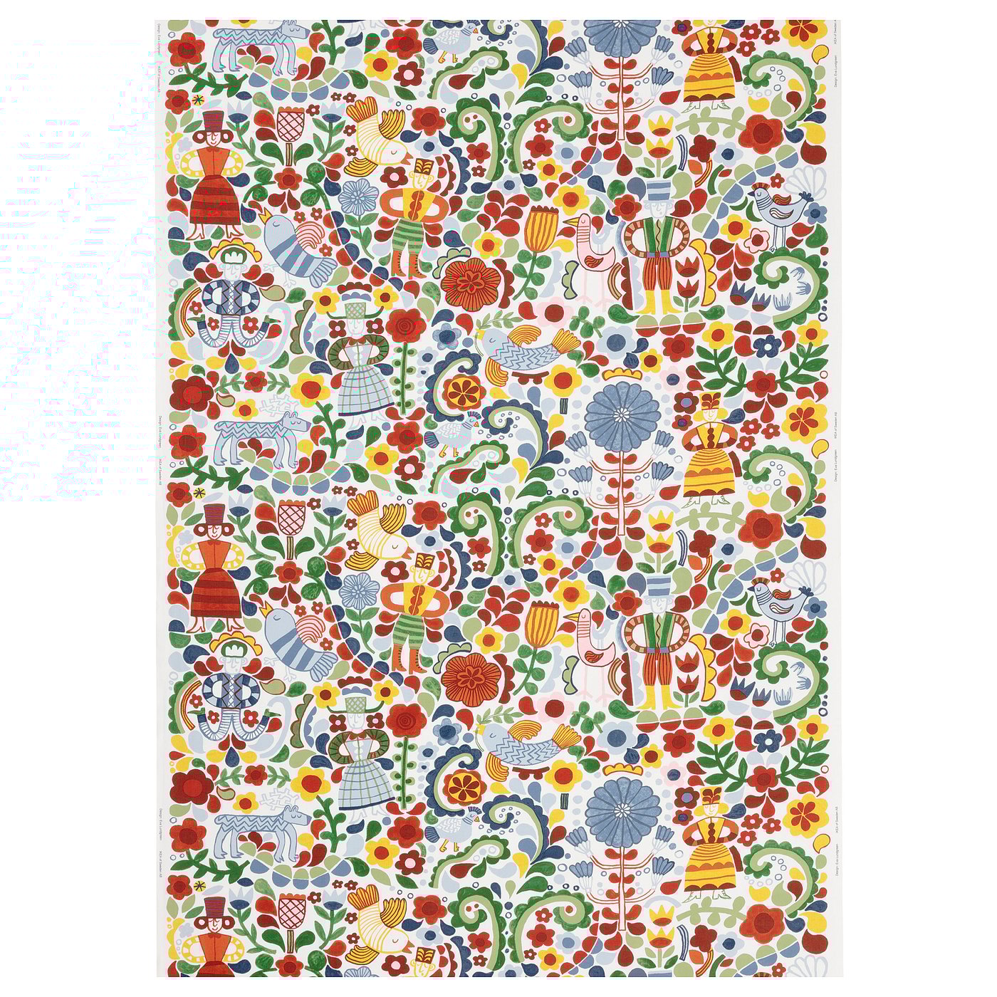 CINTIAKAKTUS pre-cut fabric, white/multicolour, 150x300 cm