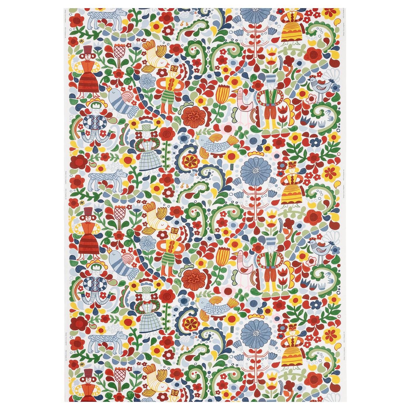 CINTIAKAKTUS pre-cut fabric, white/multicolour, 150x300 cm
