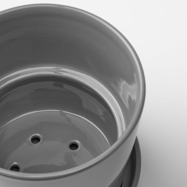 CITRUSFRUKT FLOWERPOT, with saucer, for in / outdoor gray,9 cm