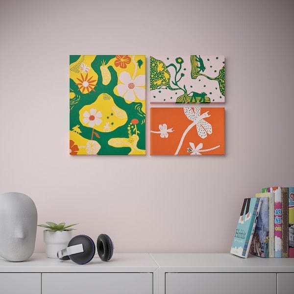Ikea COLORADOGRAN - Picture, set of 3, colourful adventures
