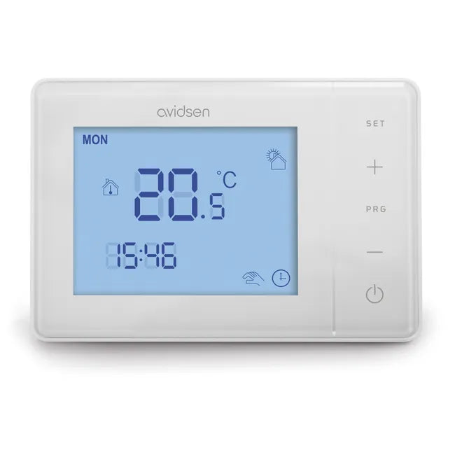 Backlit digital chronothermostat with touch screen and controls