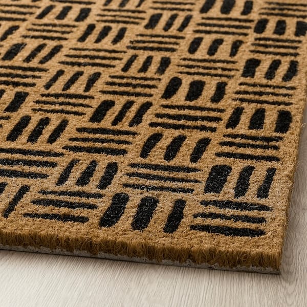 Ikea CYKELGRIND - Door mat, natural/black, 40x60 cm