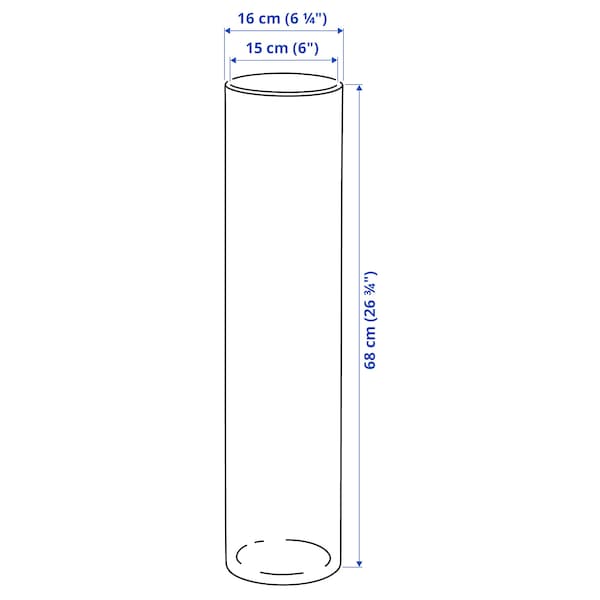 Ikea CYLINDER - Vase, clear glass, 68 cm