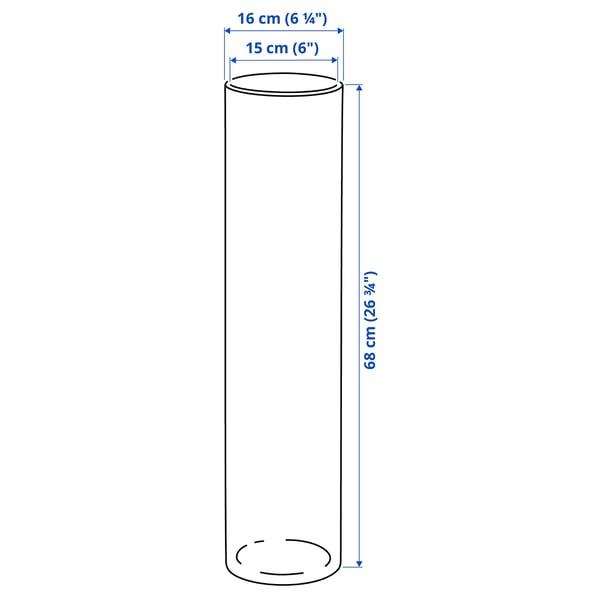 CYLINDER vase, clear glass, 68 cm
