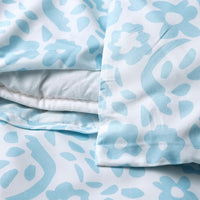 CYMBALBLOMMA - Duvet cover and 2 pillowcases, white/blue,240x220/50x80 cm