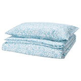 CYMBALBLOMMA duvet cover and pillowcase, white/blue, 150x200/50x80 cm