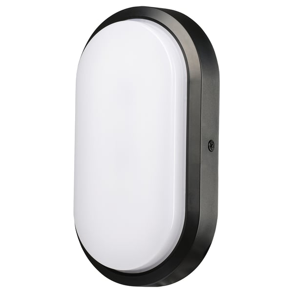 DÄCKSBÅT LED wall lamp, wired-in inst, outdoor black, 20x11 cm
