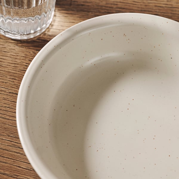 DAGGASTER deep plate, dotted/light beige, 19 cm