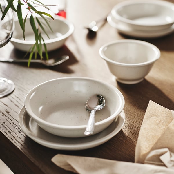 DAGGASTER deep dish, polka dot/light beige, 19 cm - IKEA Italy Deep dish, polka dot/light beige,19 cm