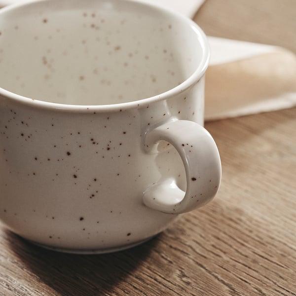 DAGGASTER mug, dotted/light beige, 40 cl