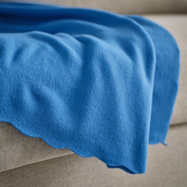 DAGGKÅPOR throw, bright blue, 130x170 cm