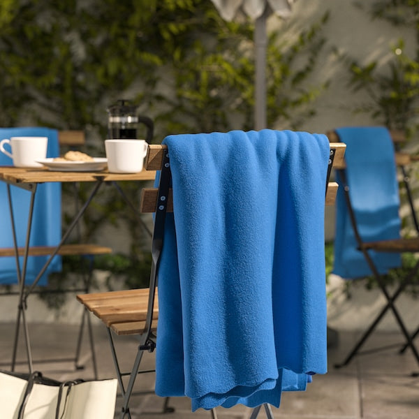 DAGGKÅPOR throw, bright blue, 130x170 cm