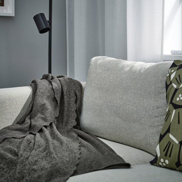 DAGGKÅPOR throw, dark grey, 130x170 cm