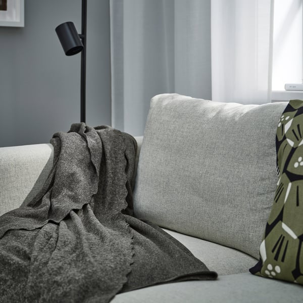 DAGGKÅPOR throw, dark grey, 130x170 cm