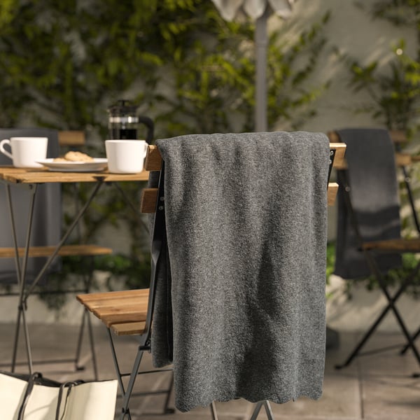 DAGGKÅPOR throw, dark grey, 130x170 cm