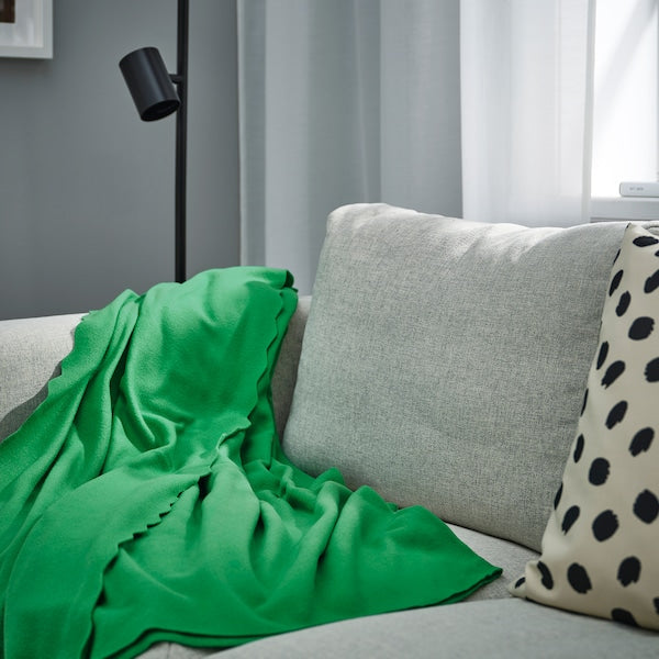 DAGGKÅPOR throw, green, 130x170 cm