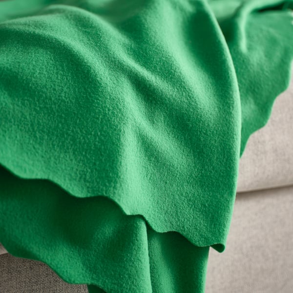 DAGGKÅPOR throw, green, 130x170 cm