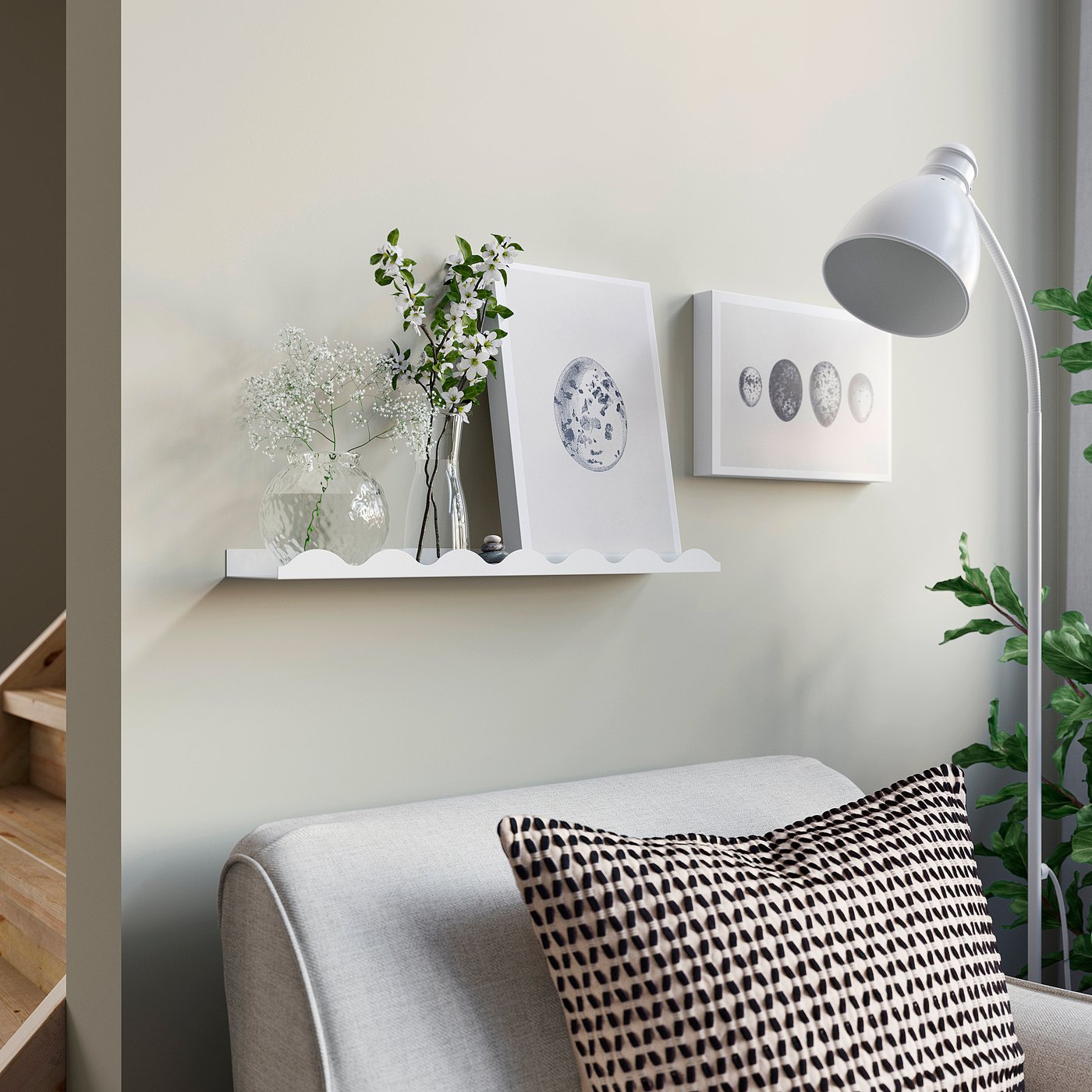 DAGGKAPRIFOL picture ledge, white, 49 cm