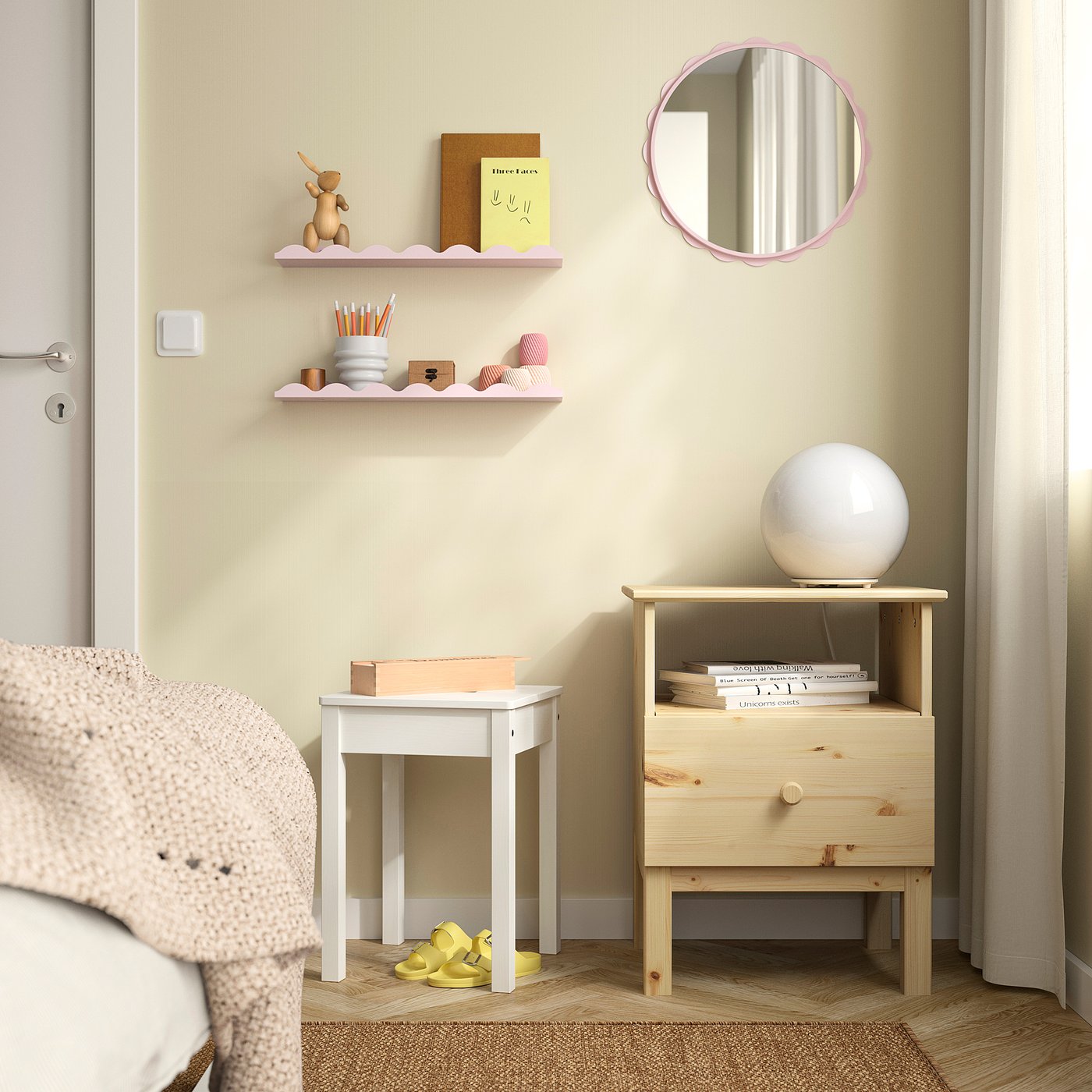 DAGGKAPRIFOL mirror, light pink, 40 cm