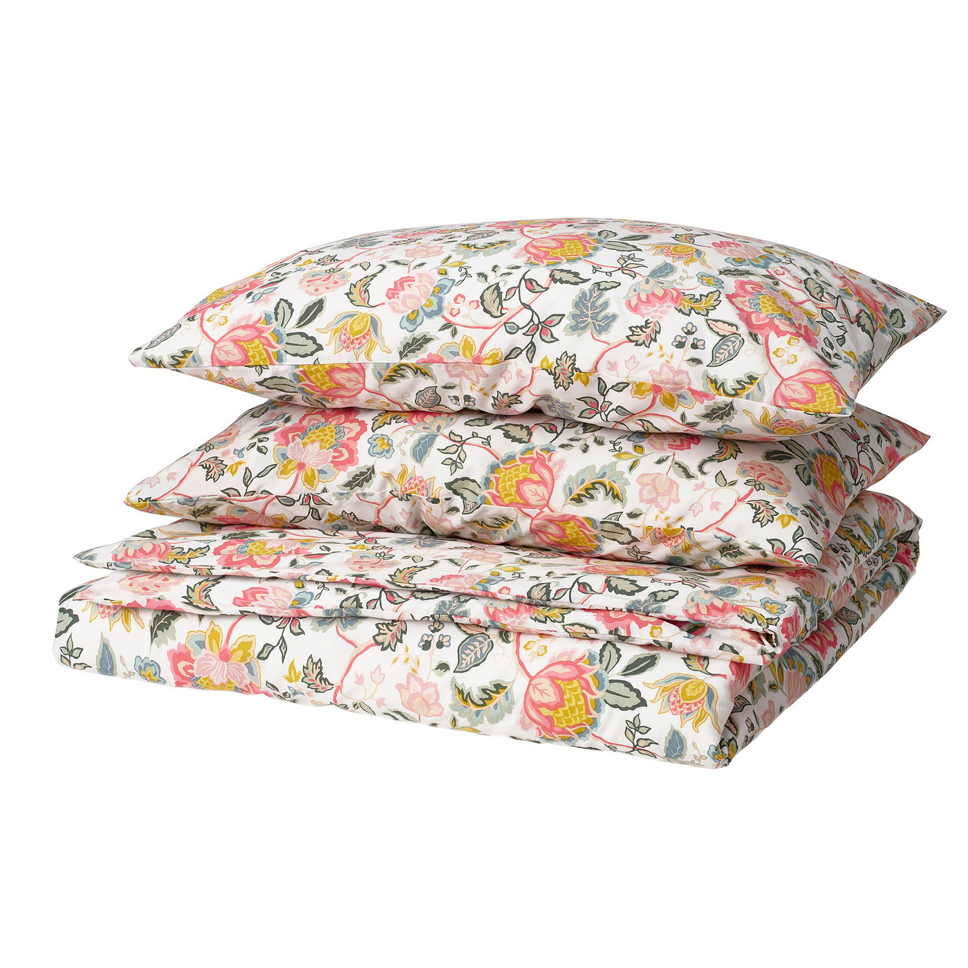 DAGGSALVIA duvet cover and 2 pillowcases, multicolour/floral pattern, 240x220/50x80 cm