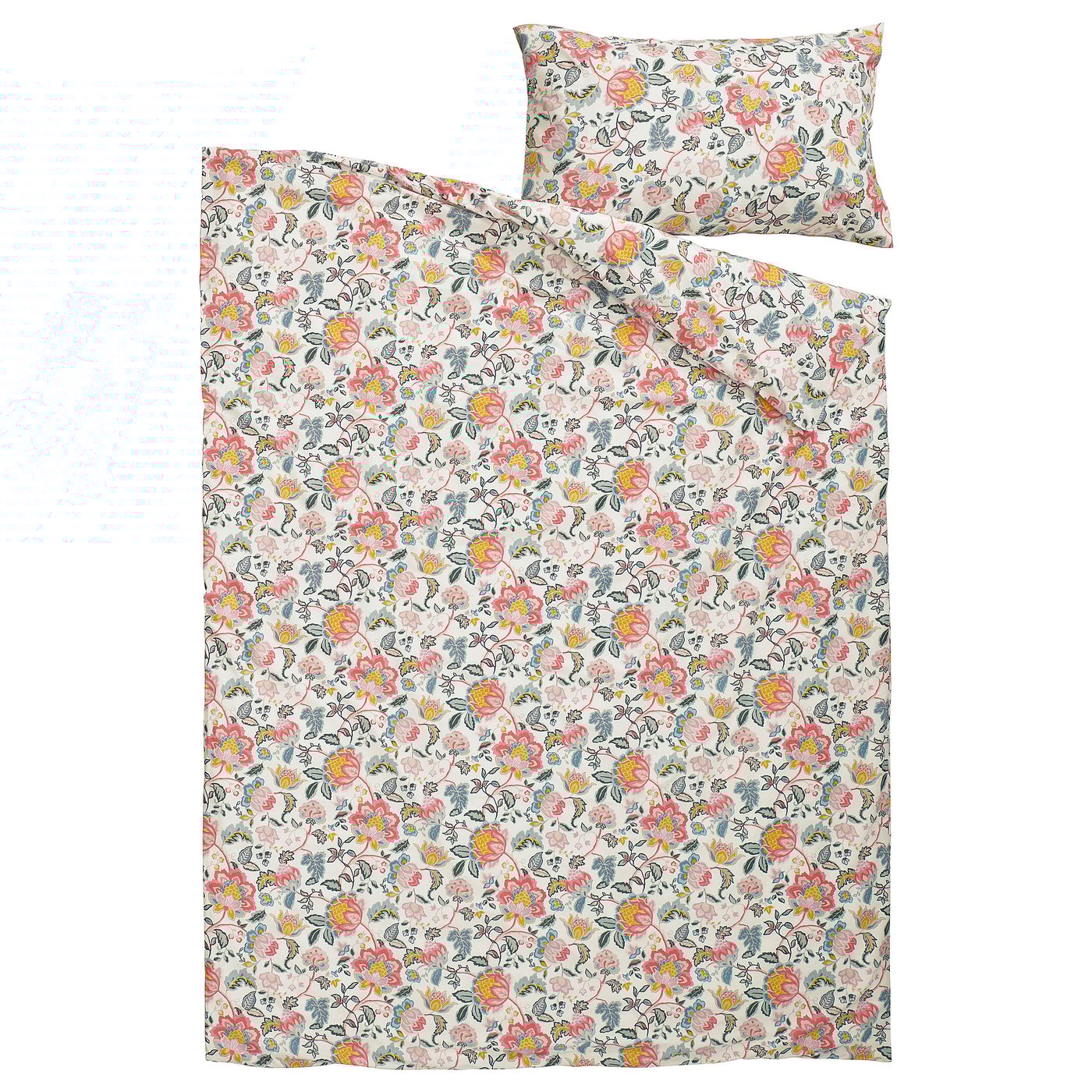 DAGGSALVIA duvet cover and pillowcase, multicolour/floral pattern, 200x150 cm