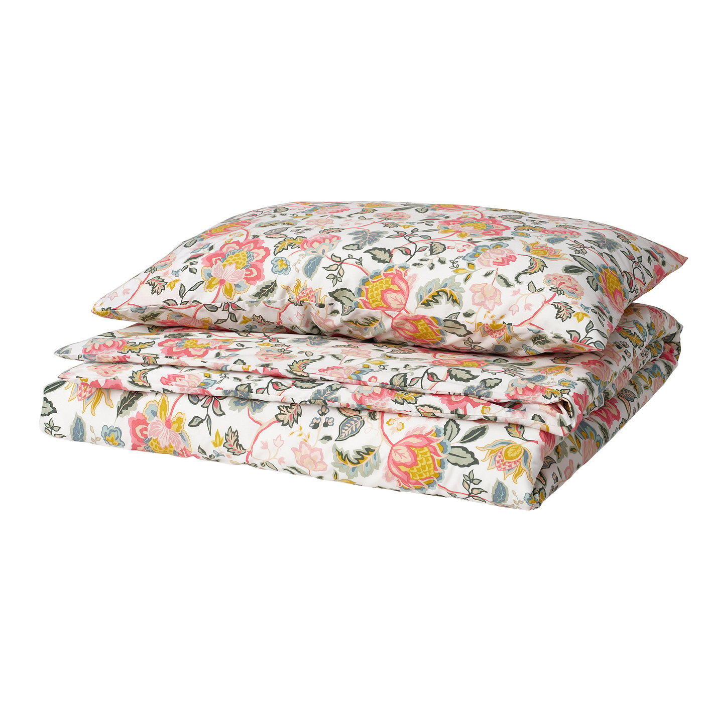 DAGGSALVIA duvet cover and pillowcase, multicolour/floral pattern, 150x200/50x80 cm