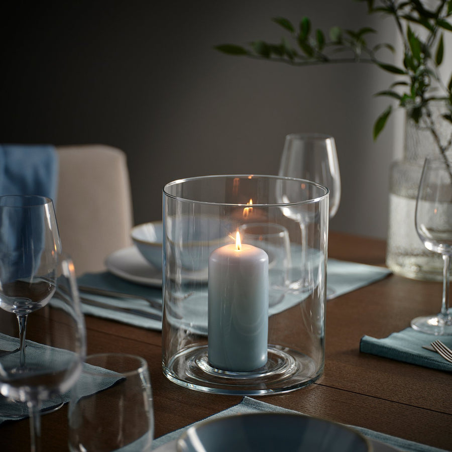 DAGLIGEN unscented pillar candle, pale blue, 6.8 cm