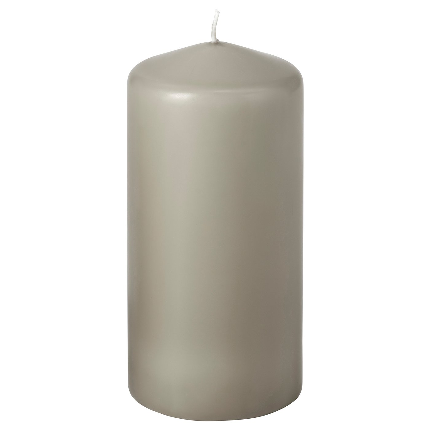 DAGLIGEN unscented pillar candle, grey-beige, 6.8 cm
