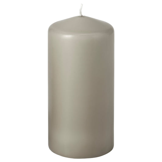 DAGLIGEN unscented pillar candle, grey-beige, 6.8 cm