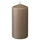 DAGLIGEN unscented pillar candle, dark grey-beige, 14 cm