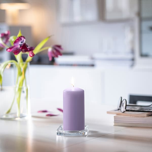 Ikea DAGLIGEN - Fragrance-free candle, lilac,14 cm