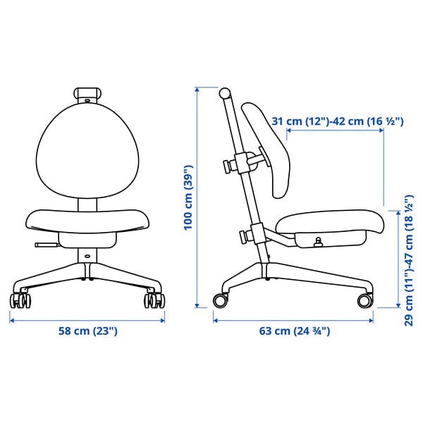 Ikea DAGNAR - Children's desk chair, turquoise ,